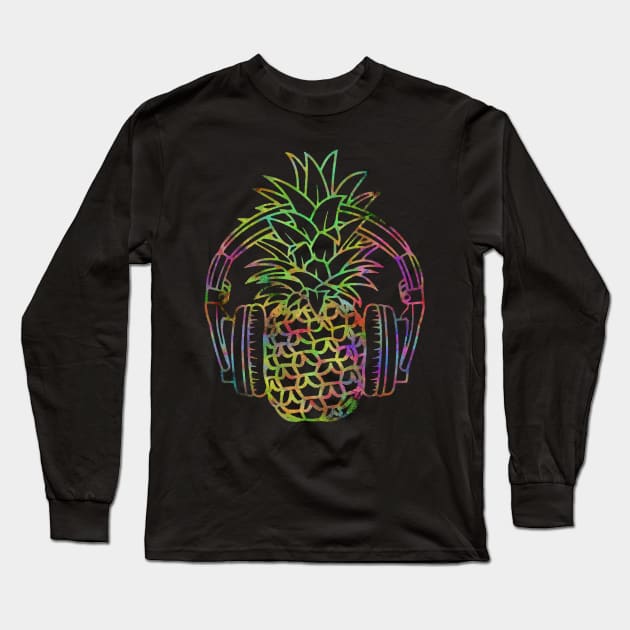 summer pineapple music Long Sleeve T-Shirt by yinon-h